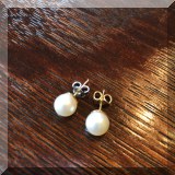 J187. Gold and pearl stud earrings - $85 